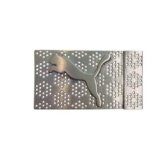 Puma Silver Metal Belt Buckle With Logo Design versatile athletic casual wear